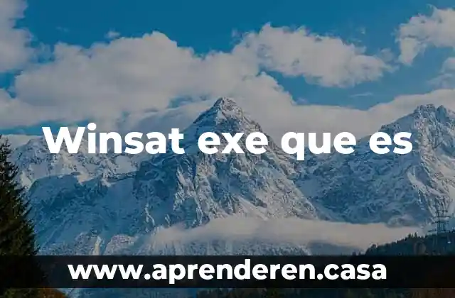 Winsat exe que es